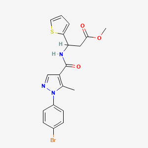 methyl 3-{[1-(4-bromophenyl)-5-methyl-1H-pyrazol-4-yl]formamido}-3-(thiophen-2-yl)propanoate