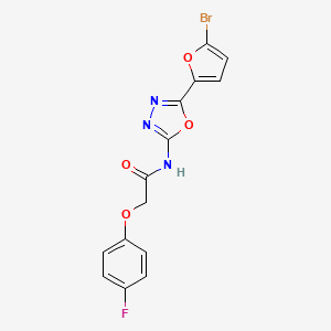 N-(5-(5-bromofuran-2-yl)-1,3,4-oxadiazol-2-yl)-2-(4-fluorophenoxy)acetamide
