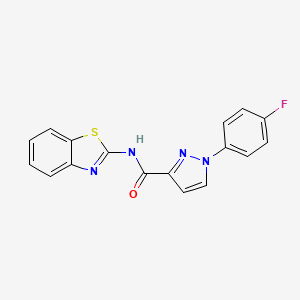 molecular formula C17H11FN4OS B1650401 N-(1,3-benzothiazol-2-yl)-1-(4-fluorophenyl)pyrazole-3-carboxamide CAS No. 1172869-36-1