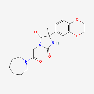 3-[2-(Azepan-1-yl)-2-oxoethyl]-5-(2,3-dihydro-1,4-benzodioxin-6-yl)-5-methylimidazolidine-2,4-dione