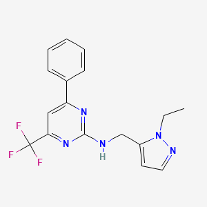N-[(1-ethyl-1H-pyrazol-5-yl)methyl]-4-phenyl-6-(trifluoromethyl)pyrimidin-2-amine