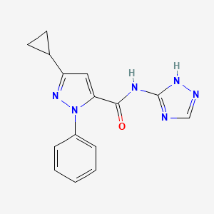 3-cyclopropyl-1-phenyl-N-(4H-1,2,4-triazol-3-yl)-1H-pyrazole-5-carboxamide