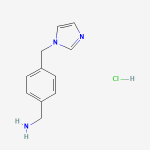 molecular formula C11H14ClN3 B1650440 (4-((1H-Imidazol-1-yl)methyl)phenyl)methanamine hydrochloride CAS No. 1181458-49-0