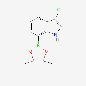 molecular formula C14H17BClNO2 B1650446 1h-Indole,3-chloro-7-(4,4,5,5-tetramethyl-[1,3,2]dioxaborolan-2-yl)- CAS No. 1181825-45-5