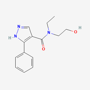 molecular formula C14H17N3O2 B1650455 N-ethyl-N-(2-hydroxyethyl)-3-phenyl-1H-pyrazole-4-carboxamide CAS No. 1183804-04-7