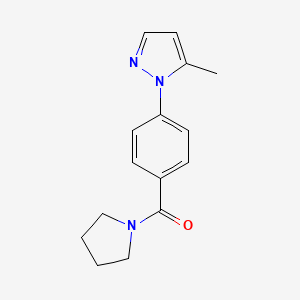 molecular formula C15H17N3O B1650459 [4-(5-Methylpyrazol-1-yl)phenyl]-pyrrolidin-1-ylmethanone CAS No. 1184964-74-6