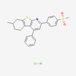 molecular formula C25H24ClNO2S2 B1650460 5-(4-Methanesulfonylphenyl)-11-methyl-3-phenyl-8-thia-6-azatricyclo[7.4.0.0^{2,7}]trideca-1(9),2(7),3,5-tetraene hydrochloride CAS No. 1184970-28-2