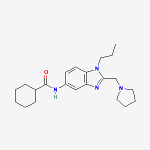 N-[1-propyl-2-(1-pyrrolidinylmethyl)-1H-1,3-benzimidazol-5-yl]-1-cyclohexanecarboxamide