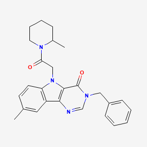 3-benzyl-8-methyl-5-[2-(2-methylpiperidin-1-yl)-2-oxoethyl]-3,5-dihydro-4H-pyrimido[5,4-b]indol-4-one