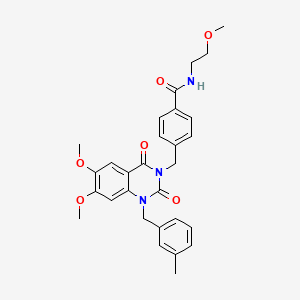 4-{[6,7-dimethoxy-1-(3-methylbenzyl)-2,4-dioxo-1,4-dihydroquinazolin-3(2H)-yl]methyl}-N-(2-methoxyethyl)benzamide