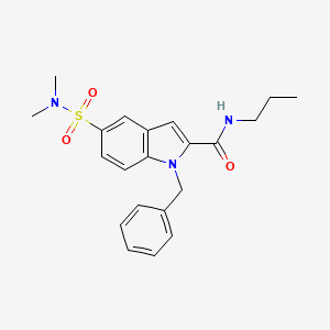 molecular formula C21H25N3O3S B1650472 1-benzyl-5-[(dimethylamino)sulfonyl]-N-propyl-1H-indole-2-carboxamide CAS No. 1184998-17-1