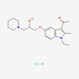 molecular formula C21H31ClN2O3 B1650473 1-(1-ethyl-5-(2-hydroxy-3-(piperidin-1-yl)propoxy)-2-methyl-1H-indol-3-yl)ethanone hydrochloride CAS No. 1184998-72-8