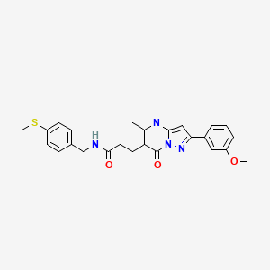 molecular formula C26H28N4O3S B1650474 3-[2-(3-methoxyphenyl)-4,5-dimethyl-7-oxo-4,7-dihydropyrazolo[1,5-a]pyrimidin-6-yl]-N-[4-(methylthio)benzyl]propanamide CAS No. 1184999-55-0