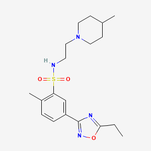 5-(5-ethyl-1,2,4-oxadiazol-3-yl)-2-methyl-N-[2-(4-methylpiperidin-1-yl)ethyl]benzenesulfonamide