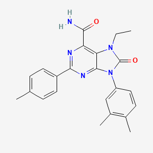 9-(3,4-dimethylphenyl)-7-ethyl-2-(4-methylphenyl)-8-oxo-8,9-dihydro-7H-purine-6-carboxamide