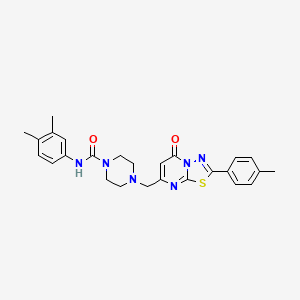 N-(3,4-dimethylphenyl)-4-{[2-(4-methylphenyl)-5-oxo-5H-[1,3,4]thiadiazolo[3,2-a]pyrimidin-7-yl]methyl}piperazine-1-carboxamide