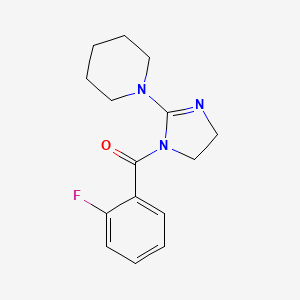 molecular formula C15H18FN3O B1650485 (2-fluorophenyl)(2-piperidino-4,5-dihydro-1H-imidazol-1-yl)methanone CAS No. 1185025-67-5
