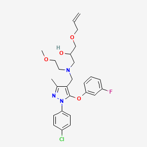 molecular formula C26H31ClFN3O4 B1650486 1-(allyloxy)-3-[{[1-(4-chlorophenyl)-5-(3-fluorophenoxy)-3-methyl-1H-pyrazol-4-yl]methyl}(2-methoxyethyl)amino]-2-propanol CAS No. 1185030-62-9