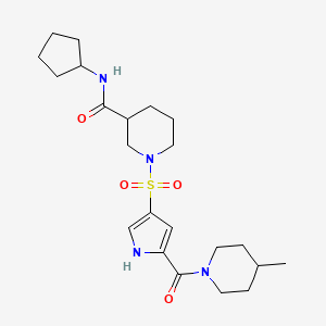molecular formula C22H34N4O4S B1650490 N-cyclopentyl-1-({5-[(4-methylpiperidin-1-yl)carbonyl]-1H-pyrrol-3-yl}sulfonyl)piperidine-3-carboxamide CAS No. 1185044-74-9