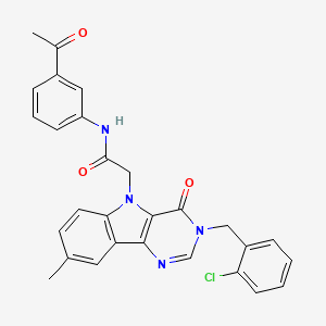 N-(3-acetylphenyl)-2-[3-(2-chlorobenzyl)-8-methyl-4-oxo-3,4-dihydro-5H-pyrimido[5,4-b]indol-5-yl]acetamide