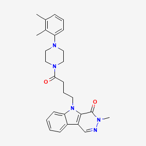 molecular formula C27H31N5O2 B1650492 5-{4-[4-(2,3-dimethylphenyl)piperazin-1-yl]-4-oxobutyl}-3-methyl-3,5-dihydro-4H-pyridazino[4,5-b]indol-4-one CAS No. 1185051-02-8