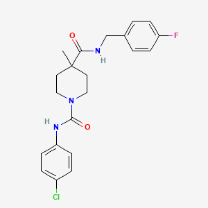 molecular formula C21H23ClFN3O2 B1650493 N~1~-(4-chlorophenyl)-N~4~-(4-fluorobenzyl)-4-methylpiperidine-1,4-dicarboxamide CAS No. 1185052-18-9