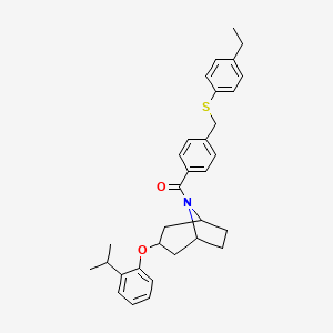molecular formula C32H37NO2S B1650494 (4-{[(4-Ethylphenyl)sulfanyl]methyl}phenyl)[3-(2-isopropylphenoxy)-8-azabicyclo[3.2.1]oct-8-yl]methanone CAS No. 1185052-51-0