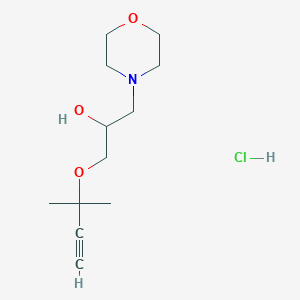 molecular formula C12H22ClNO3 B1650495 1-(2-Methylbut-3-yn-2-yloxy)-3-morpholin-4-ylpropan-2-ol;hydrochloride CAS No. 1185052-91-8