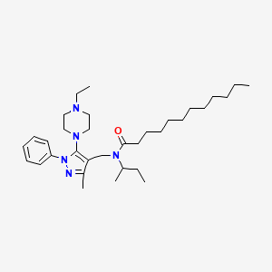 molecular formula C33H55N5O B1650500 N~1~-(sec-butyl)-N~1~-{[5-(4-ethylpiperazino)-3-methyl-1-phenyl-1H-pyrazol-4-yl]methyl}dodecanamide CAS No. 1185076-15-6