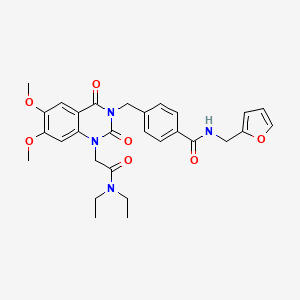 4-{[1-[2-(diethylamino)-2-oxoethyl]-6,7-dimethoxy-2,4-dioxo-1,4-dihydroquinazolin-3(2H)-yl]methyl}-N-(2-furylmethyl)benzamide