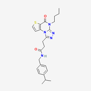 molecular formula C24H29N5O2S B1650503 3-(4-butyl-5-oxo-4,5-dihydrothieno[2,3-e][1,2,4]triazolo[4,3-a]pyrimidin-1-yl)-N-(4-isopropylbenzyl)propanamide CAS No. 1185084-17-6