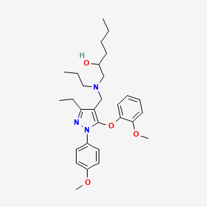 molecular formula C29H41N3O4 B1650507 1-[{[3-ethyl-5-(2-methoxyphenoxy)-1-(4-methoxyphenyl)-1H-pyrazol-4-yl]methyl}(propyl)amino]-2-hexanol CAS No. 1185096-10-9