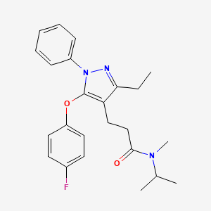 molecular formula C24H28FN3O2 B1650517 3-[3-ethyl-5-(4-fluorophenoxy)-1-phenyl-1H-pyrazol-4-yl]-N~1~-isopropyl-N~1~-methylpropanamide CAS No. 1185110-81-9