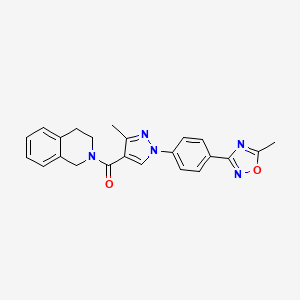 molecular formula C23H21N5O2 B1650520 2-({3-methyl-1-[4-(5-methyl-1,2,4-oxadiazol-3-yl)phenyl]-1H-pyrazol-4-yl}carbonyl)-1,2,3,4-tetrahydroisoquinoline CAS No. 1185117-80-9