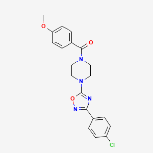 molecular formula C20H19ClN4O3 B1650521 1-[3-(4-Chlorophenyl)-1,2,4-oxadiazol-5-yl]-4-(4-methoxybenzoyl)piperazine CAS No. 1185121-49-6
