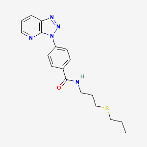 N-(3-propylsulfanylpropyl)-4-(triazolo[4,5-b]pyridin-3-yl)benzamide