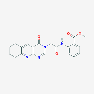 molecular formula C21H20N4O4 B1650529 methyl 2-{[(4-oxo-6,7,8,9-tetrahydropyrimido[4,5-b]quinolin-3(4H)-yl)acetyl]amino}benzoate CAS No. 1185142-43-1