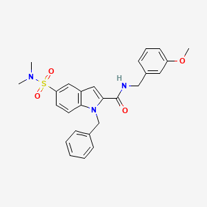 molecular formula C26H27N3O4S B1650531 1-benzyl-5-[(dimethylamino)sulfonyl]-N-(3-methoxybenzyl)-1H-indole-2-carboxamide CAS No. 1185144-65-3