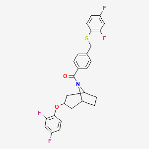 molecular formula C27H23F4NO2S B1650536 [3-(2,4-Difluorophenoxy)-8-azabicyclo[3.2.1]oct-8-yl](4-{[(2,4-difluorophenyl)sulfanyl]methyl}phenyl)methanone CAS No. 1185152-58-2