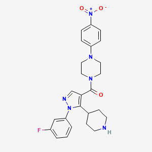 molecular formula C25H27FN6O3 B1650538 1-{[1-(3-fluorophenyl)-5-piperidin-4-yl-1H-pyrazol-4-yl]carbonyl}-4-(4-nitrophenyl)piperazine CAS No. 1185155-90-1