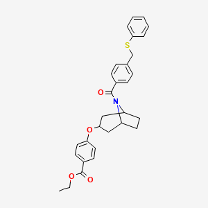Ethyl 4-[(8-{4-[(phenylsulfanyl)methyl]benzoyl}-8-azabicyclo[3.2.1]oct-3-yl)oxy]benzoate