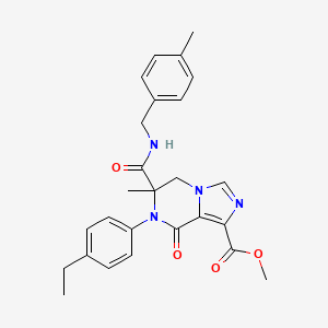 molecular formula C26H28N4O4 B1650552 Methyl 7-(4-ethylphenyl)-6-methyl-6-{[(4-methylbenzyl)amino]carbonyl}-8-oxo-5,6,7,8-tetrahydroimidazo[1,5-a]pyrazine-1-carboxylate CAS No. 1185179-36-5
