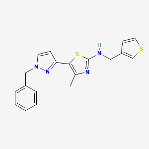 5-(1-benzylpyrazol-3-yl)-4-methyl-N-(thiophen-3-ylmethyl)-1,3-thiazol-2-amine