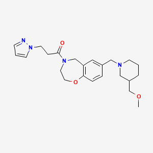 molecular formula C23H32N4O3 B1650569 7-{[3-(methoxymethyl)-1-piperidinyl]methyl}-4-[3-(1H-pyrazol-1-yl)propanoyl]-2,3,4,5-tetrahydro-1,4-benzoxazepine CAS No. 1185438-18-9