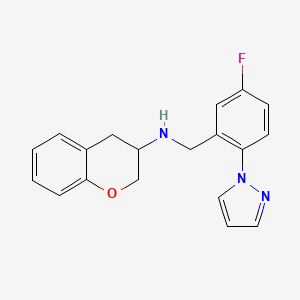 3,4-dihydro-2H-chromen-3-yl[5-fluoro-2-(1H-pyrazol-1-yl)benzyl]amine