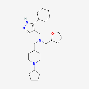 molecular formula C26H44N4O B1650576 1-(3-cyclohexyl-1H-pyrazol-4-yl)-N-[(1-cyclopentyl-4-piperidinyl)methyl]-N-(tetrahydro-2-furanylmethyl)methanamine CAS No. 1185533-69-0