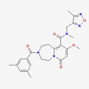 3-(3,5-dimethylbenzoyl)-9-methoxy-N-methyl-N-[(4-methyl-1,2,5-oxadiazol-3-yl)methyl]-7-oxo-1,2,3,4,5,7-hexahydropyrido[1,2-d][1,4]diazepine-10-carboxamide
