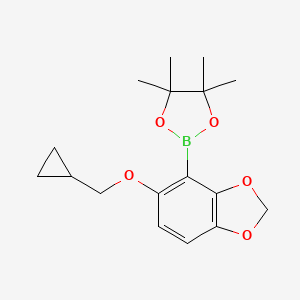 molecular formula C17H23BO5 B1650589 5-Cyclopropylmethoxy-4-(4,4,5,5-tetramethyl-[1,3,2]dioxaborolan-2-yl)-benzo[1,3]dioxole CAS No. 1185836-87-6