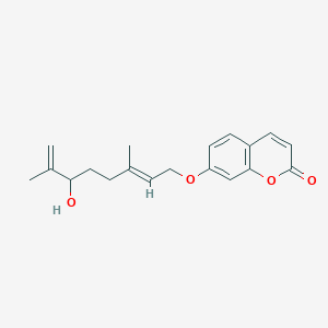 molecular formula C19H22O4 B1650590 7-[(6-Hydroxy-3,7-dimethyl-2,7-octadienyl)oxy]-2H-1-benzopyran-2-one CAS No. 118584-19-3