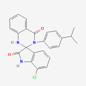 molecular formula C24H20ClN3O2 B1650606 17-Chloro-3-[4-(methylethyl)phenyl]spiro[1,2,3-trihydroquinazoline-2,3'-indoli ne]-4,12-dione CAS No. 1188263-05-9